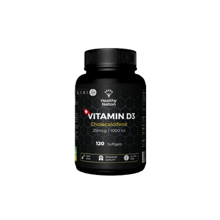 Витамин D3 Healthy Nation 1000 МЕ капсулы №120