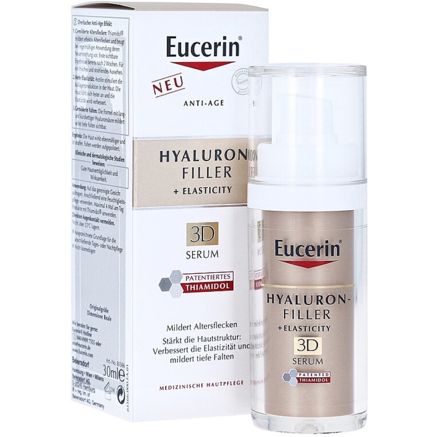 Сиворотка Eucerin Hyaluron-Filler + Elasticity Anti-Age 3D Serum антивікова, 30 мл: ціни та характеристики
