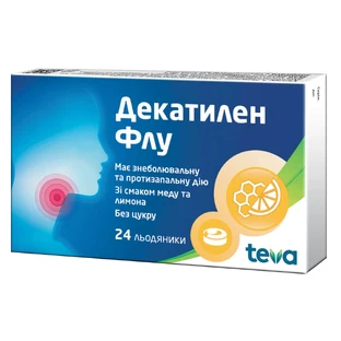 Декатилен флу льодяники блістер №24