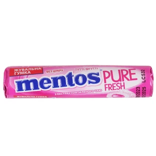 Резинка жевательная Mentos Pure fresh Тутти-фрутти, 15.75 г
