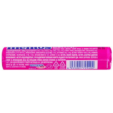 Резинка жевательная Mentos Pure fresh Тутти-фрутти, 15.75 г: цены и характеристики
