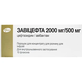 Завицефта пор. д/конц. д/р-ра д/инф. 2000 мг + 500 мг фл.