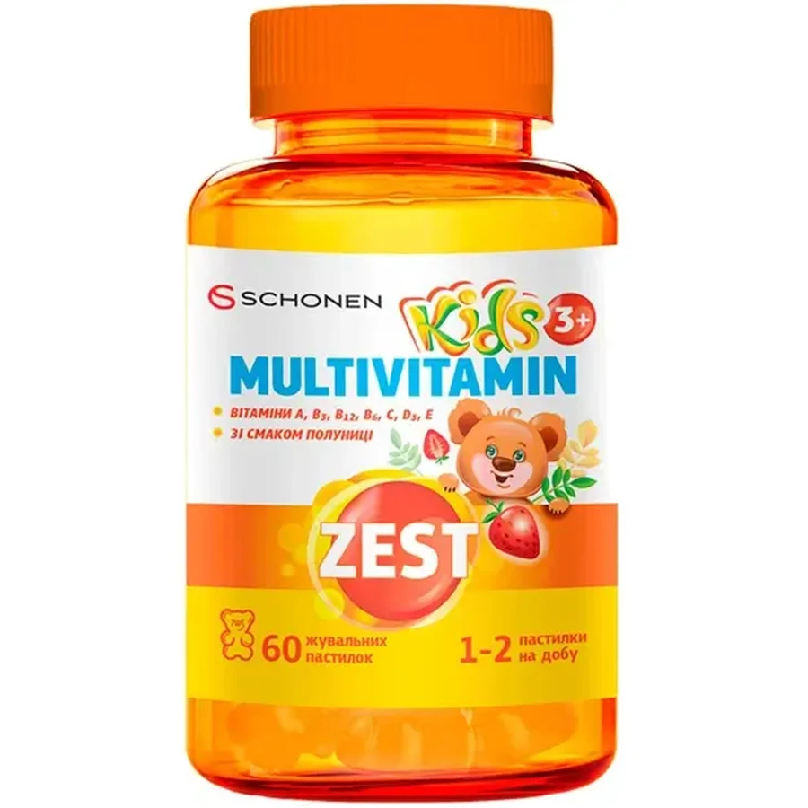 Zest Kids Мультивитамин пастилки жевательные №60: цены и характеристики