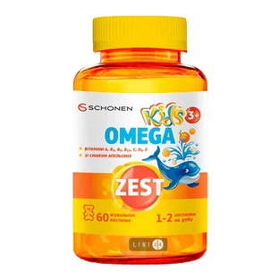 Zest Kids Омега пастилки жевательные №60