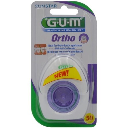 Зубная нить Gum Ortho, ортодонтическая, 50 м