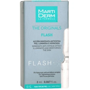 Засіб для обличчя, шиї, зони декольте MartiDerm Flash Ampoules проти ознак втоми для всіх типів шкіри ампула 2 мл, 1 шт.