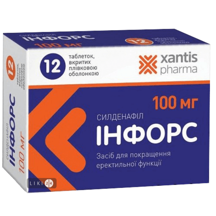 Инфорс таблетки п/плен. оболочкой 100 мг блистер №12