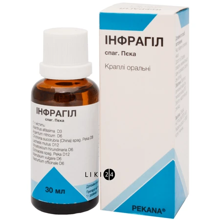 Інфрагіл спаг. пєка крап. орал. фл. 30 мл: ціни та характеристики