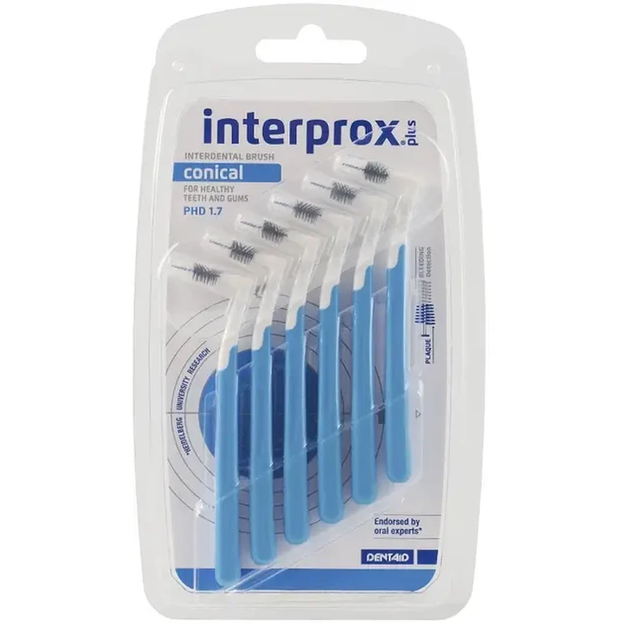 Щітки міжзубні Dentaid Interprox Plus 2G Conical 1.7 мм 6 шт: ціни та характеристики