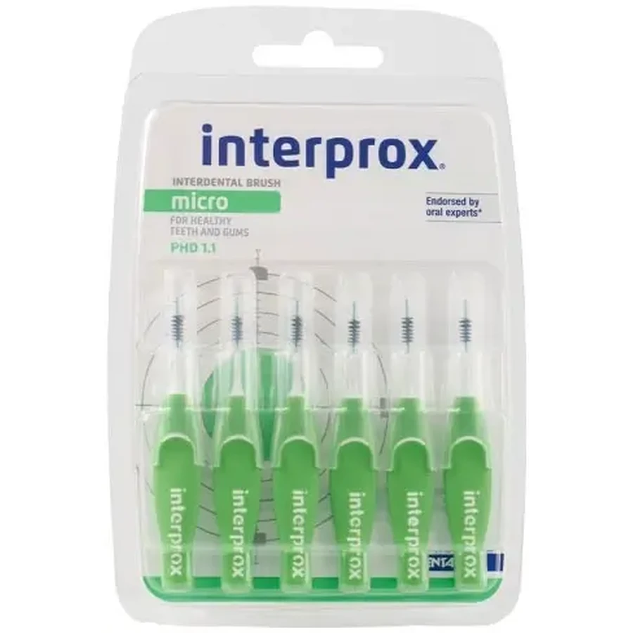 Щітки Dentaid Interprox 4G Micro для міжзубних проміжків 1.1 мм 6 шт : ціни та характеристики