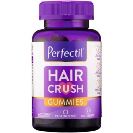 Жувальні пастилки Perfectil Hair Crush Gummie для пошкодженого волосся,  №60