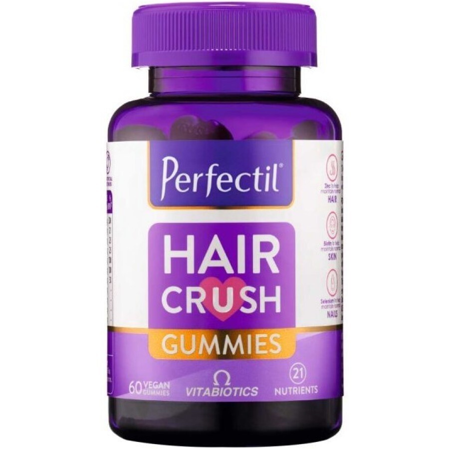 Жевательные пастилки Perfectil Hair Crush Gummie для поврежденных волос, №60: цены и характеристики