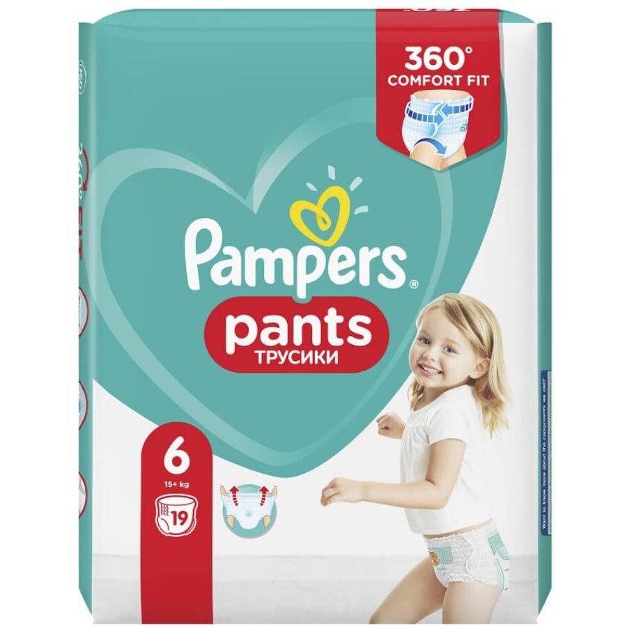 Подгузники-трусики для детей Pampers Pants Giant 6 (15+ кг), 19 шт.: цены и характеристики
