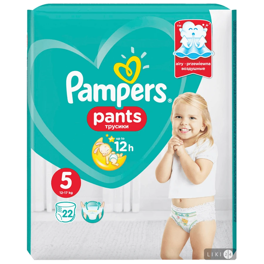 Підгузки-трусики Pampers Pants Junior 5 12-17 кг 22 шт: ціни та характеристики