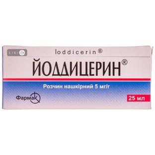 Йоддицерин р-р д/наруж. прим. фл.-капельн. 25 мл