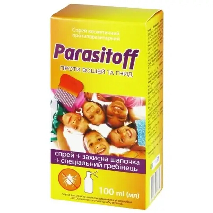 Спрей косметичний протипаразитарний Паразитоф (Parasitoff), 100 мл: ціни та характеристики