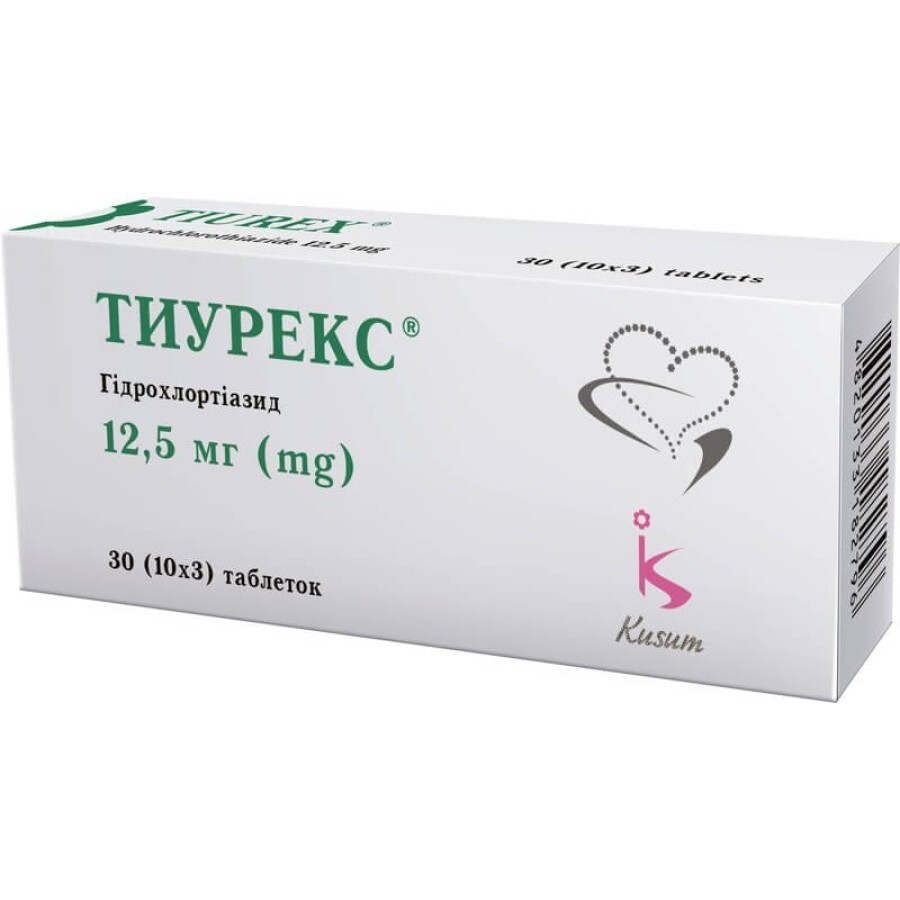 Тиурекс табл. 12,5 мг блістер №30: ціни та характеристики