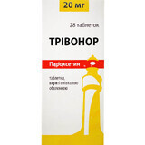 Трівонор 20 мг таблетки, вкриті плівковою оболонкою, блістер, №28