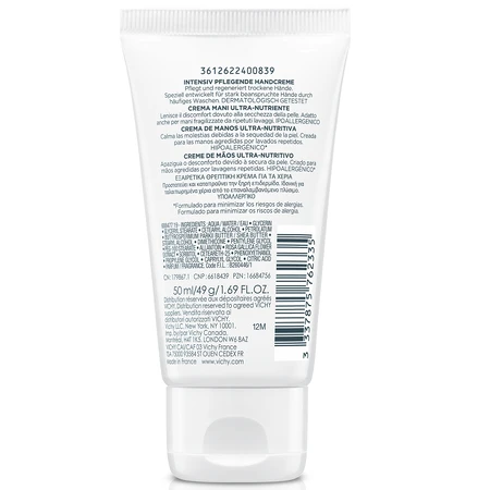 Крем для рук Vichy Ultra-Nourishing Hand Cream ультра поживний, заспокійливий, 50 мл: ціни та характеристики