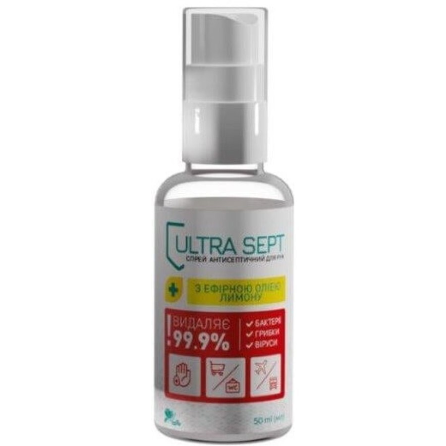 Антисептик для рук ULTRA SEPT спрей з лимонною олією, 100 мл : ціни та характеристики