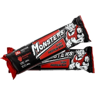 Батончик Monsters із полуницею протеїновий глазурований, 80 г