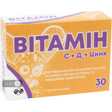 Вітамін C 80 мг + D3 5 мкг + Цинк 15 мг + екстракти ехінацеї, часнику, імбиру капс. №20