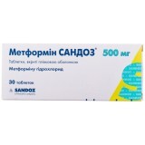 Метформин сандоз табл. п/плен. оболочкой 500 мг блистер №30