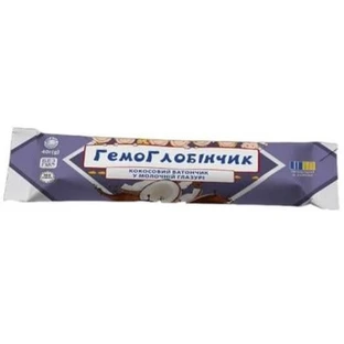 Гемоглобінчик батончик кокосовий в молочній глазурі, 40 г