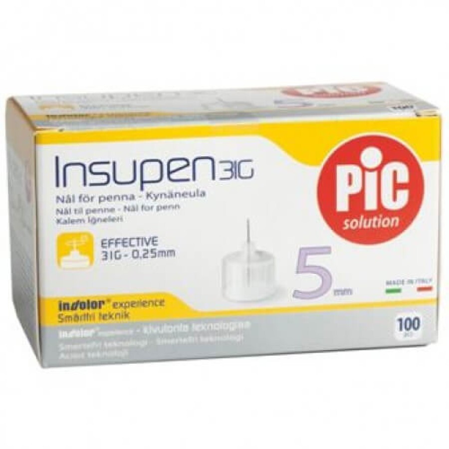 Игла для инсулиновых ручек инсупен 31 G x 5 мм (0,25 x 5 мм) №100: цены и характеристики