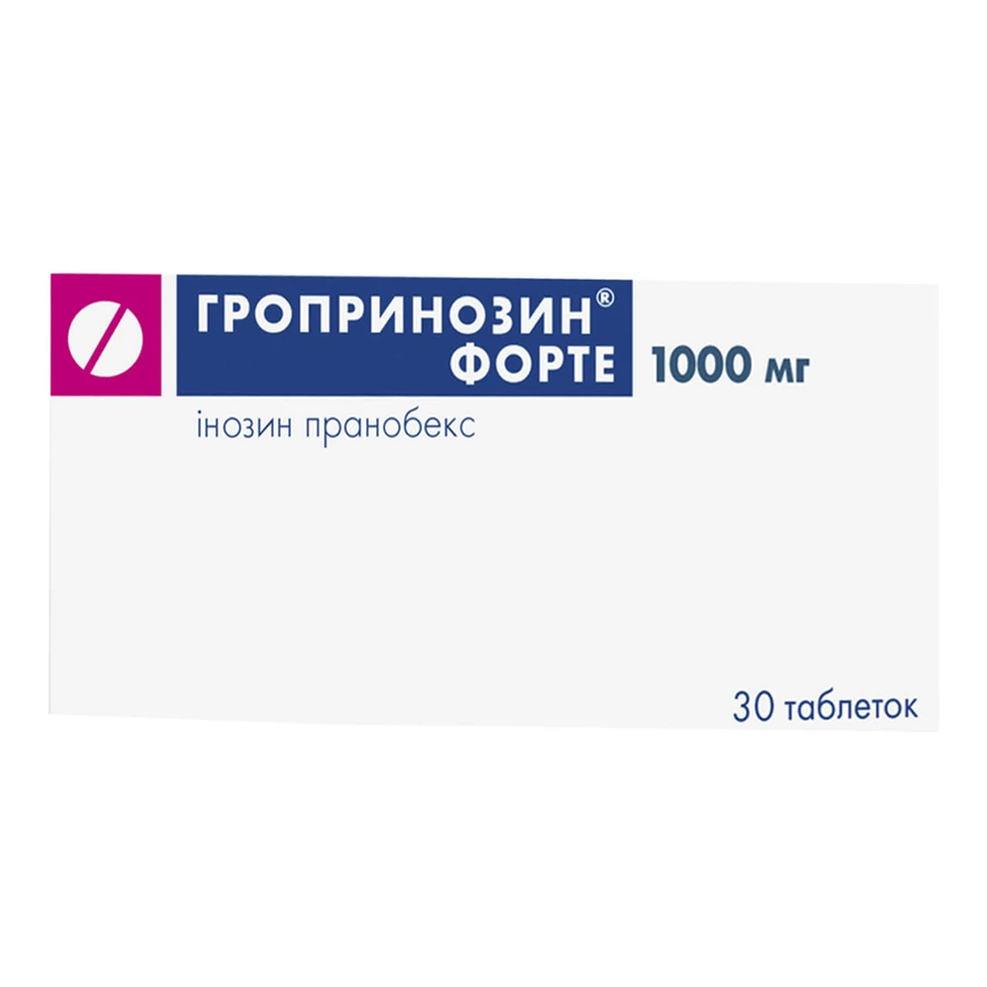 Гропринозин-Форте табл. 1000 мг блистер №30: цены и характеристики