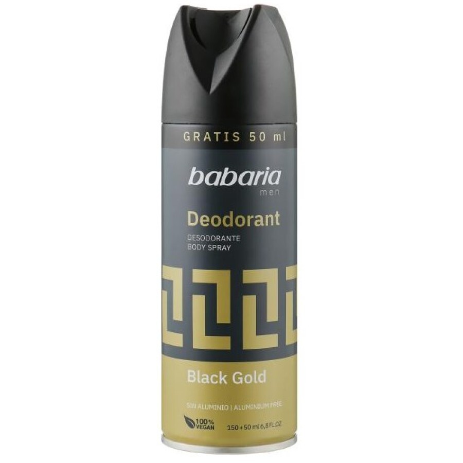 Деодорант-спрей для тела Babaria Black Gold Deodorant Spray Черное золото, 200 мл: цены и характеристики
