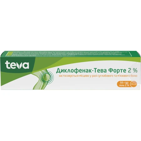 Диклофенак-Тева Форте 2% гель туба, 50 г: ціни та характеристики