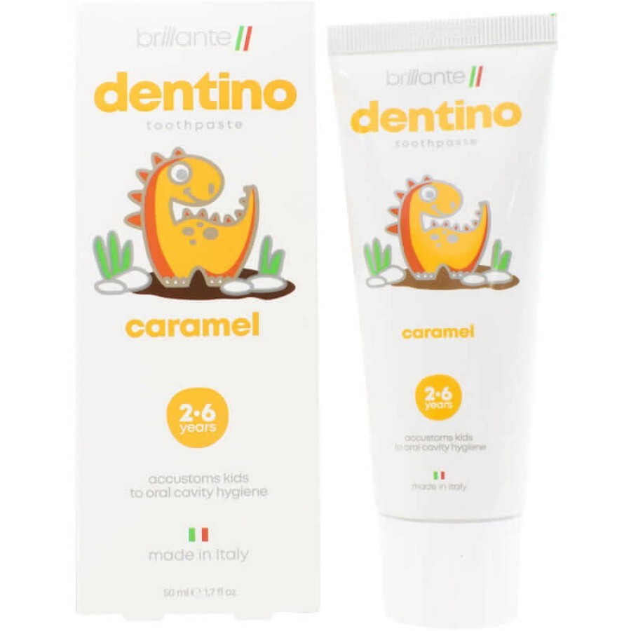 Зубна паста-гель Brillante dentino Caramel для дітей 50 мл: ціни та характеристики