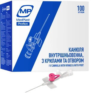 Канюля внутрішньовенна MP MedPlast Proflon 20G, 1,1 х 32 мм