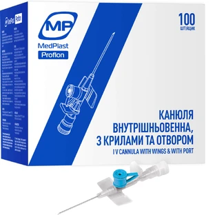 Канюля внутривенная MP MedPlast Proflon 22G, 0,9 х 25 мм