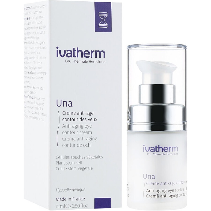 Крем Ivatherm Una Anti-aging Eye Contour Cream антивіковий для чутливої шкіри навколо очей, 15 мл: ціни та характеристики