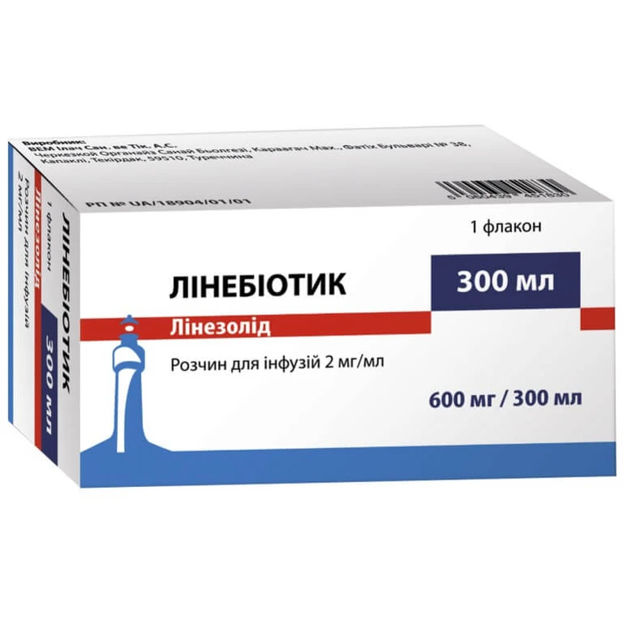 Лінебіотик р-н д/інф. 2 мг/мл фл. 300 мл: ціни та характеристики