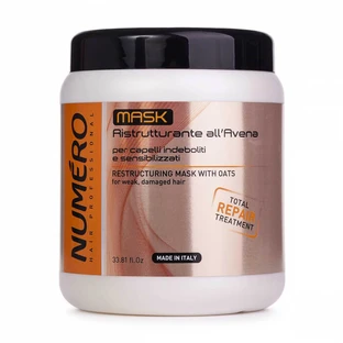 Відновлювальна маска Brelil Numero Total Repair Mask для слабкого та пошкодженого волосся, з екстрактом вівса, 1 л