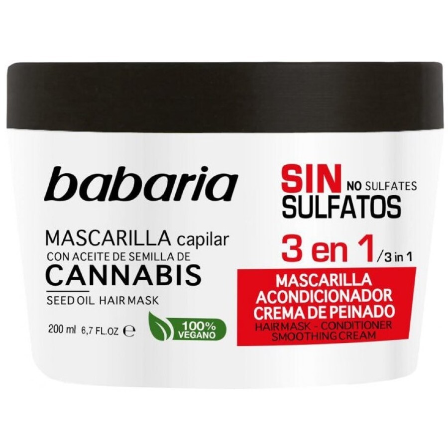 Маска Babaria для волос с маслом семян каннабиса 3 в 1, 200 мл: цены и характеристики
