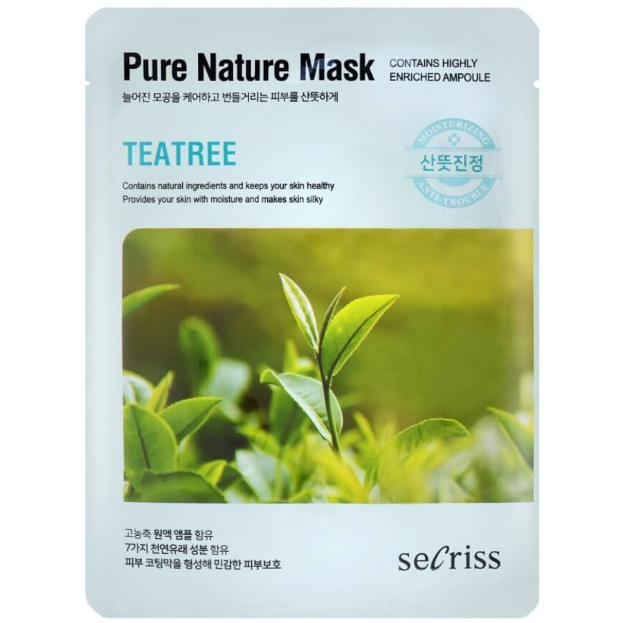 Тканевая маска Anskin Secriss Pure Nature Tea Tree Mask Pack с чайным деревом, 25 мл: цены и характеристики