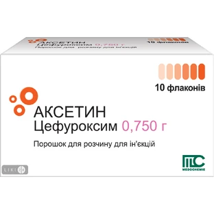 Аксетин пор. д/п ин. р-ра 0,75 г фл. №10