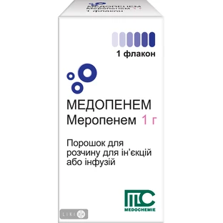 Медопенем пор. д/р-ра д/ин. или инф. 1000 мг фл.