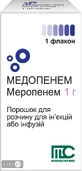 Медопенем пор. д/р-ну д/ін. або інф. 1000 мг фл.