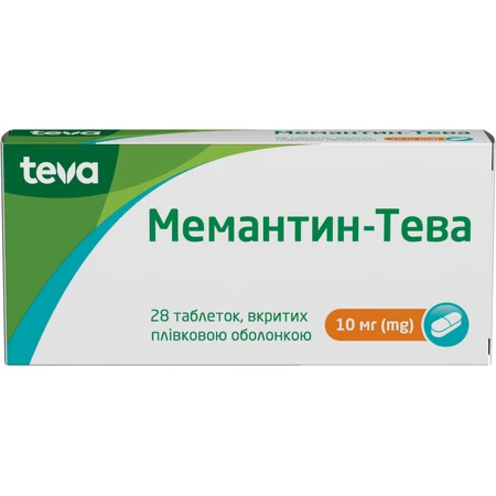 Мемантин-Тева табл. п/плен. оболочкой 10 мг блистер №28: цены и характеристики