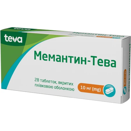Мемантин-Тева табл. п/плен. оболочкой 10 мг блистер №28: цены и характеристики