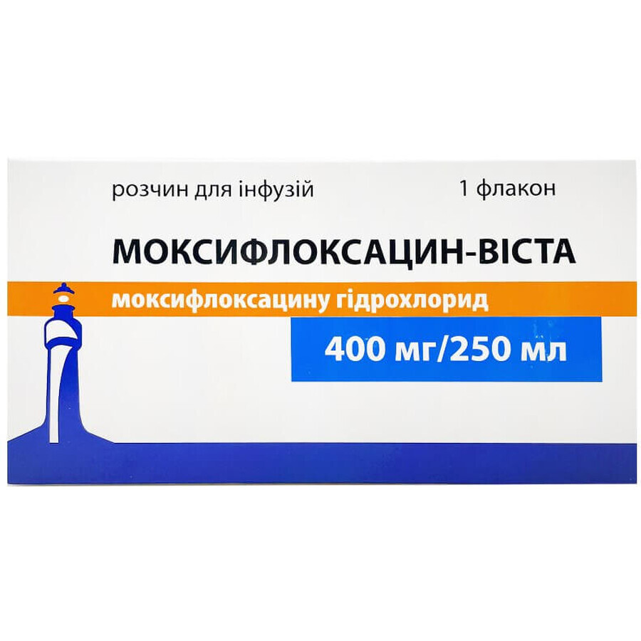 Моксифлоксацин-Вист 400 мг/250 мл раствор для инфузий флакон, 250 мл: цены и характеристики
