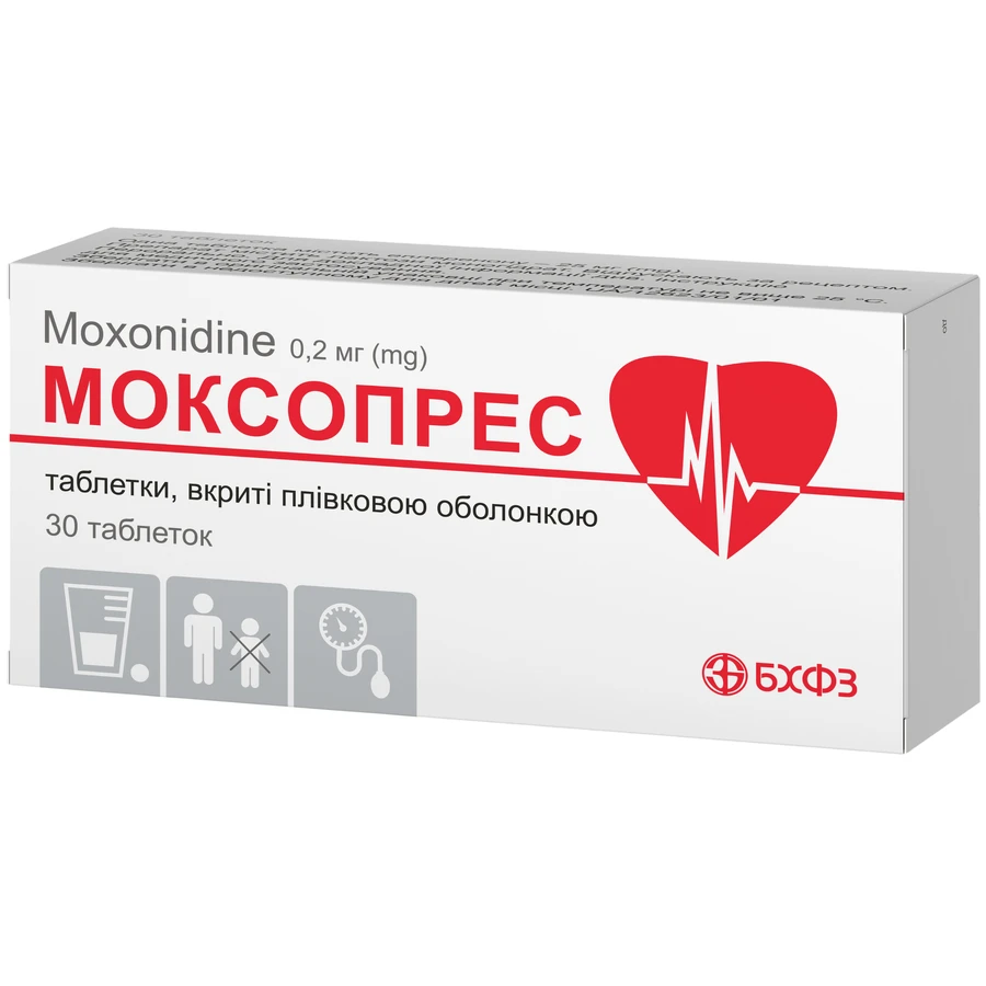 Моксопрес табл. п/плен. оболочкой 0,2 мг блистер №30: цены и характеристики