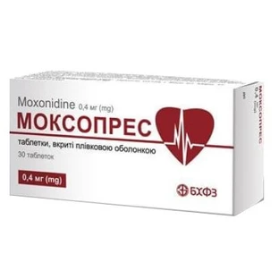 Моксопрес табл. в/плівк. обол. 0,4 мг блістер №30