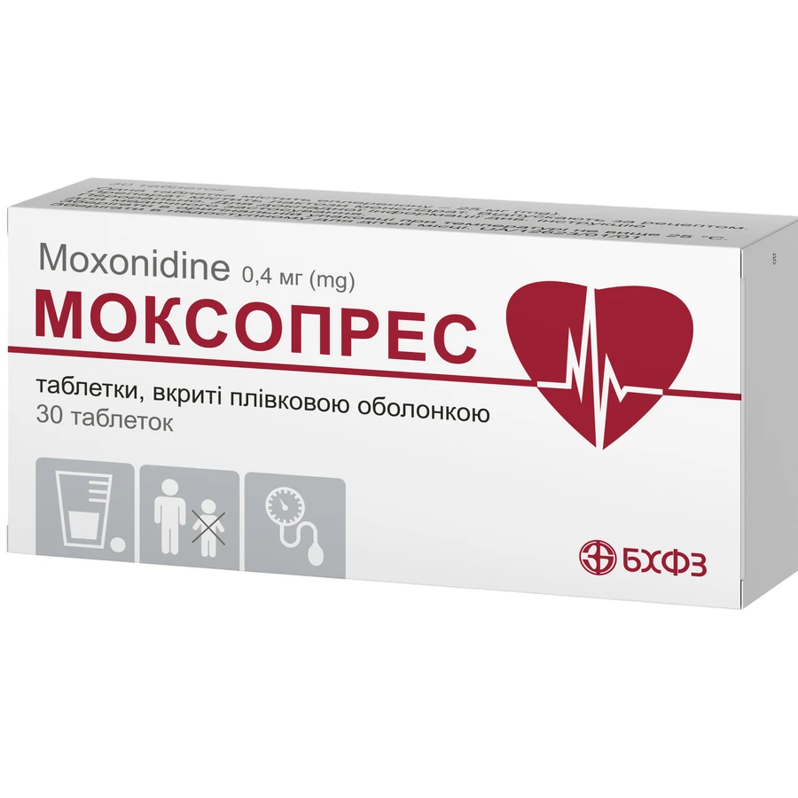Моксопрес табл. п/плен. оболочкой 0,4 мг блистер №30: цены и характеристики