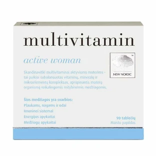 Витамины и минералы для женщин New Nordic Multivitamin active woman таблетки, №90